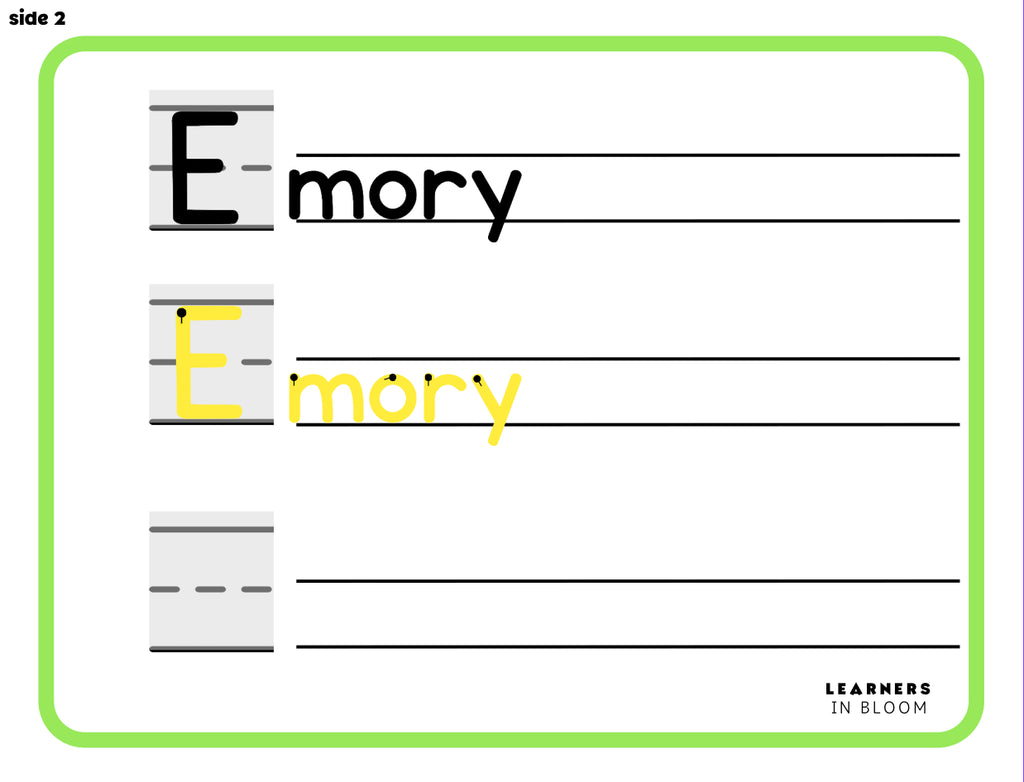 Name Writing Progression