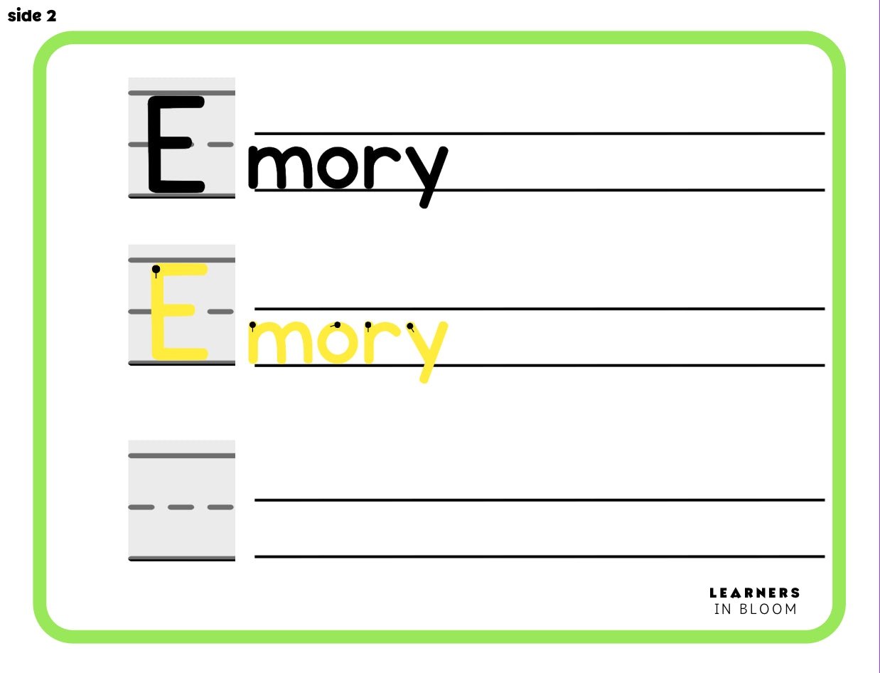 Name Writing Progression